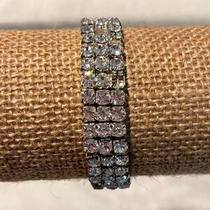 Francesca’s Sparkly 3 Layer Full Rhinestone Elastic Stretch Wrist Bangle Bracele
